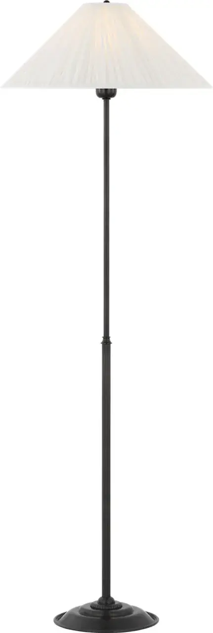 Soren 53" Floor Lamp in Bronze with Silk Pleated Shade - Image 1