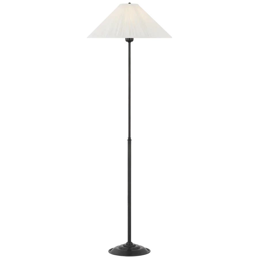 Soren 53" Floor Lamp in Bronze with Silk Pleated Shade - Image 2