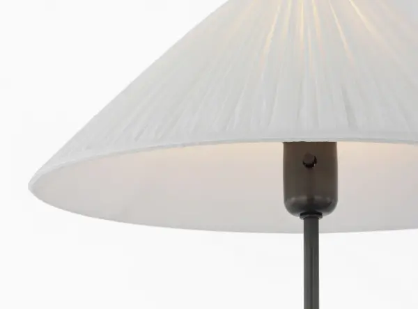 Soren 53" Floor Lamp in Bronze with Silk Pleated Shade - Image 3