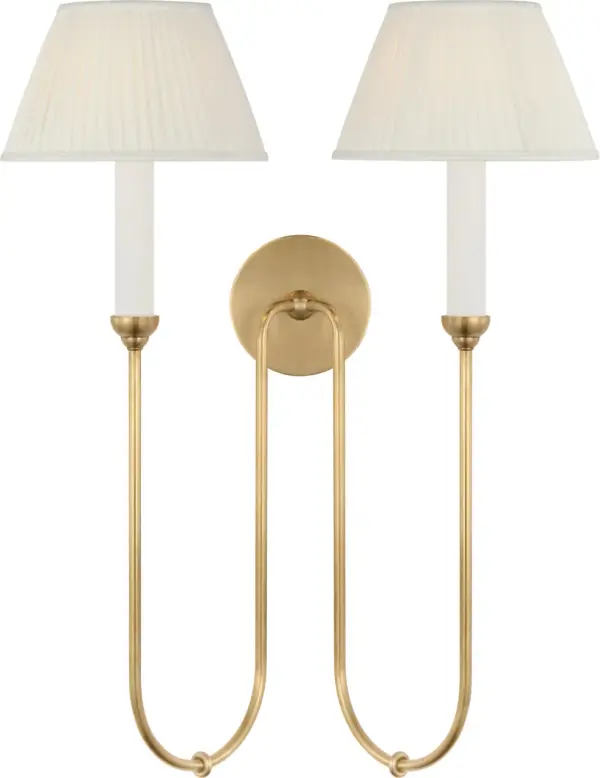 Ingela 24" Double Sconce in Hand-Rubbed Antique Brass - Image 1