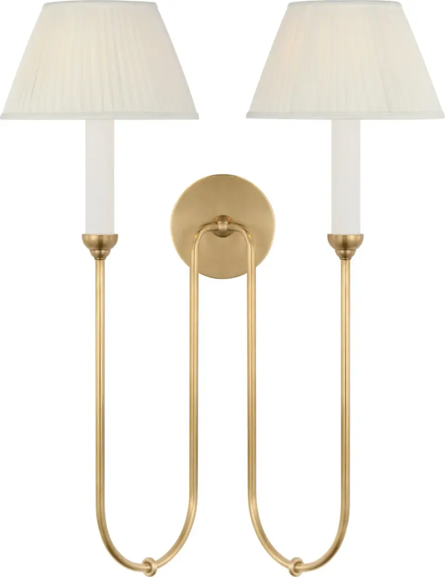 Ingela 24" Double Sconce in Hand-Rubbed Antique Brass - Image 1