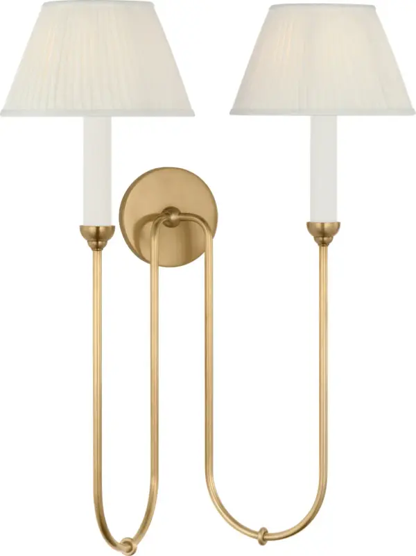 Ingela 24" Double Sconce in Hand-Rubbed Antique Brass - Image 3