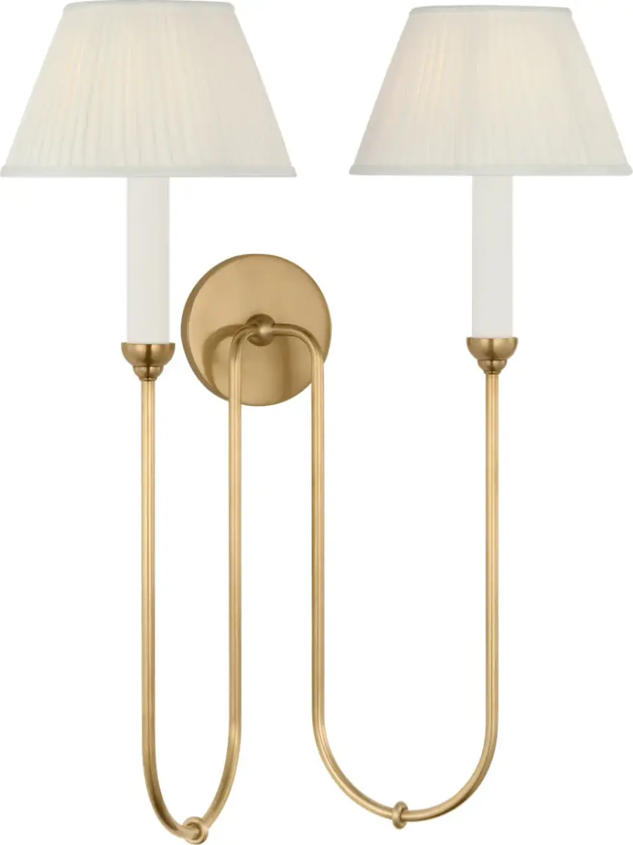 Ingela 24" Double Sconce in Hand-Rubbed Antique Brass - Image 3