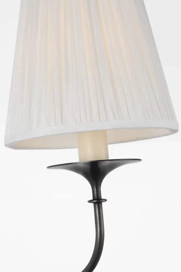 Knox 19" Single Sconce in Bronze with Silk Pleated Shade - Image 4