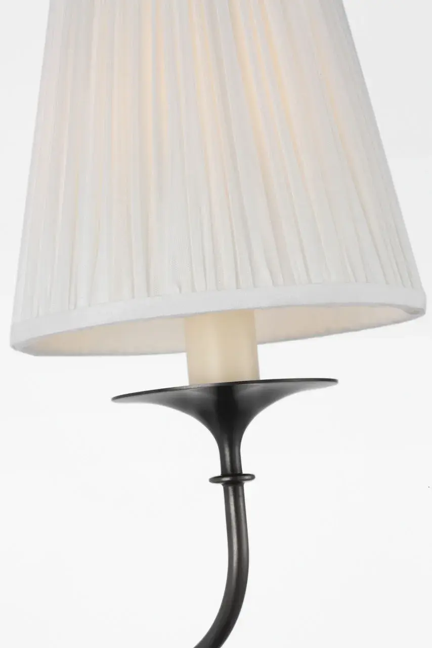 Knox 19" Single Sconce in Bronze with Silk Pleated Shade - Image 4