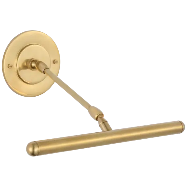 The Emery 12" Picture Light combines traditional elegance with functional illumination. Its hand-rubbed antique brass finish adds warmth and sophistication to artwork displays in residential and commercial settings. - alternate view