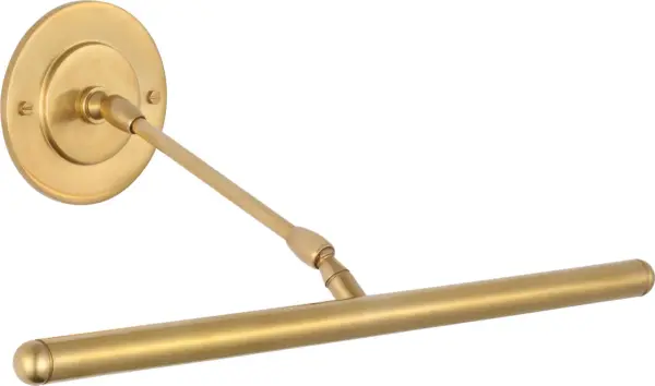 The Emery 18" Picture Light combines traditional elegance with functional illumination, featuring a hand-rubbed antique brass finish that adds warmth and sophistication to artwork displays. - alternate view