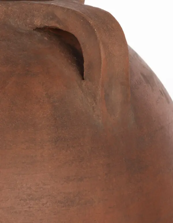 The Mason Table Lamp showcases handcrafted terracotta in its natural, earthy finish paired with a soft linen shade. At 26" tall, it provides substantial presence while maintaining versatility across traditional and contemporary interiors. - alternate view