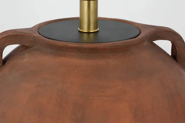 Mason 26" Table Lamp in Natural Terracotta with Linen Shade - Image 3