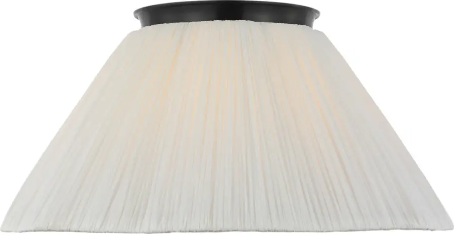 Bradley 24" Flush Mount in Bronze with Scalloped Silk Pleated Shade - Image 2
