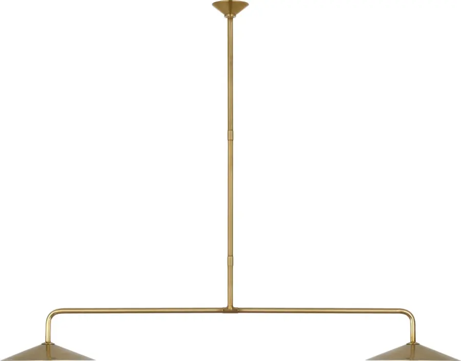 Sophisticated 62" Linear Pendant with Warm Antique Brass Finish - Image 1