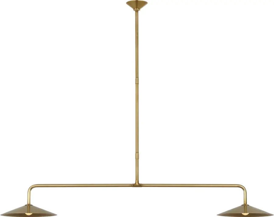 Sophisticated 62" Linear Pendant with Warm Antique Brass Finish - Image 2