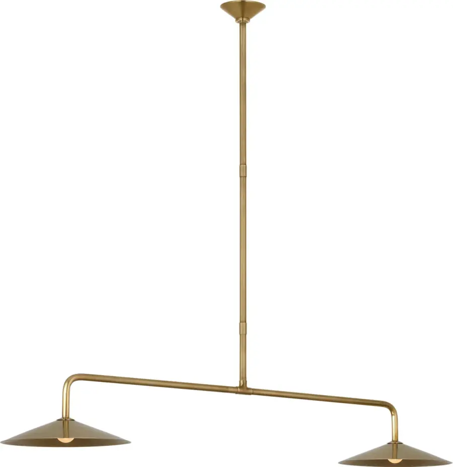 Sophisticated 62" Linear Pendant with Warm Antique Brass Finish - Image 3