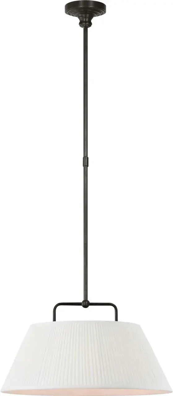 Serrato 14" Hanging Shade in Bronze with Silk Pleat Shade - Image 2