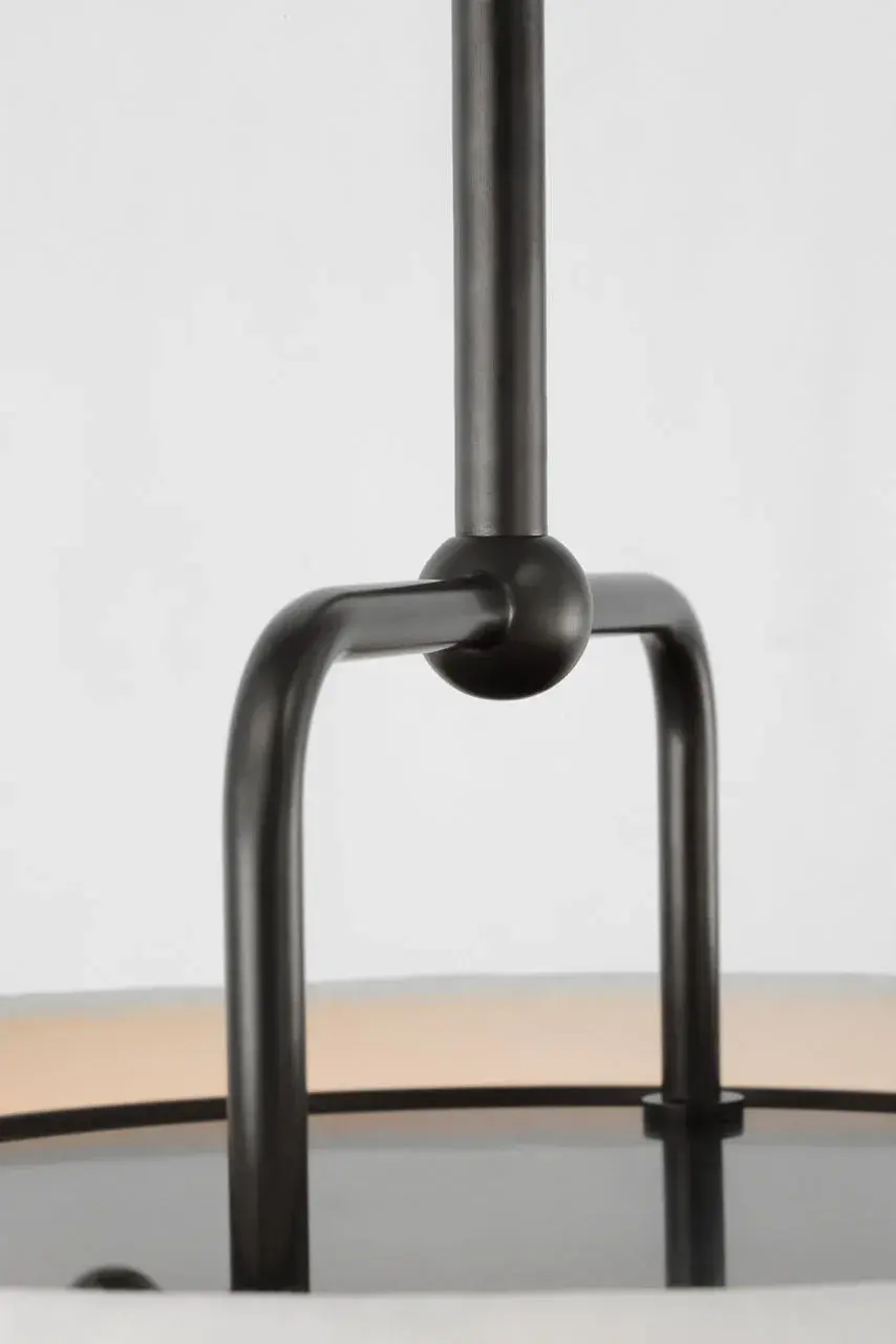Serrato 14" Hanging Shade in Bronze with Silk Pleat Shade - Image 3