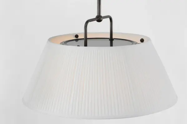 Serrato 14" Hanging Shade in Bronze with Silk Pleat Shade - Image 5
