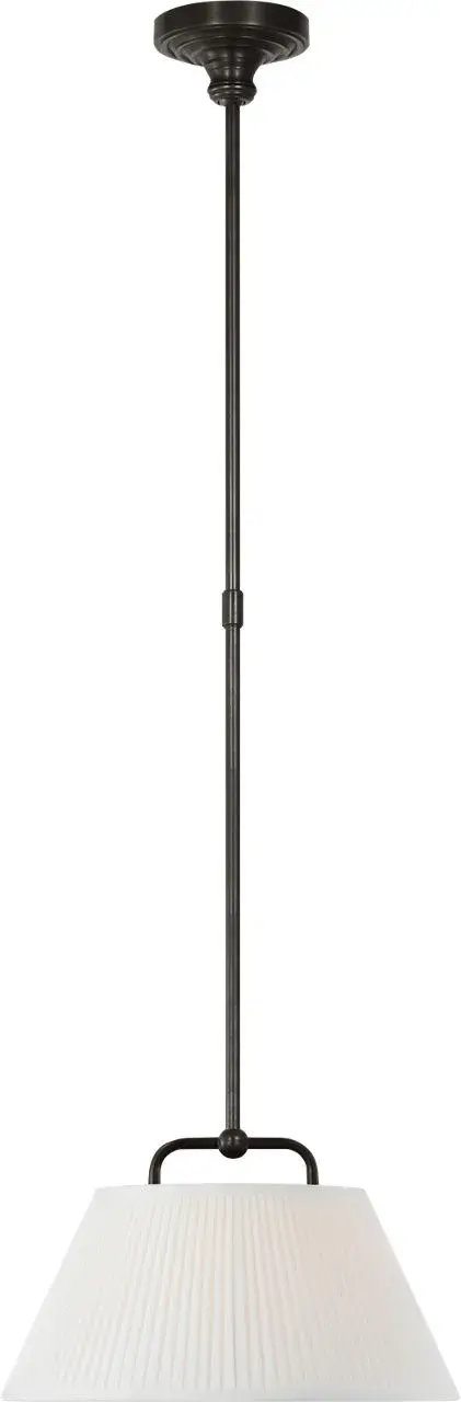Serrato 20" Hanging Shade in Bronze with Silk Pleat Shade - Image 1