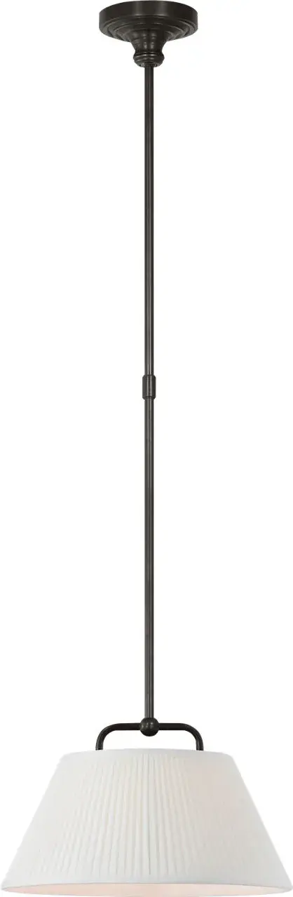 Serrato 20" Hanging Shade in Bronze with Silk Pleat Shade - Image 2