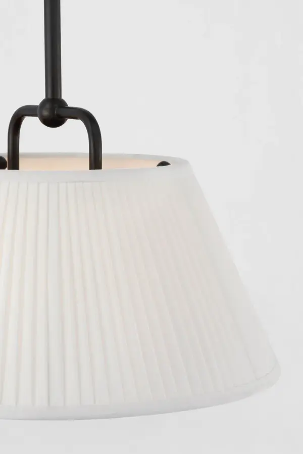 Serrato 20" Hanging Shade in Bronze with Silk Pleat Shade - Image 3