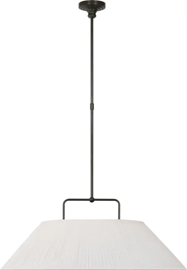 Serrato 33" Hanging Shade in Bronze with Silk Pleat Shade - Image 1
