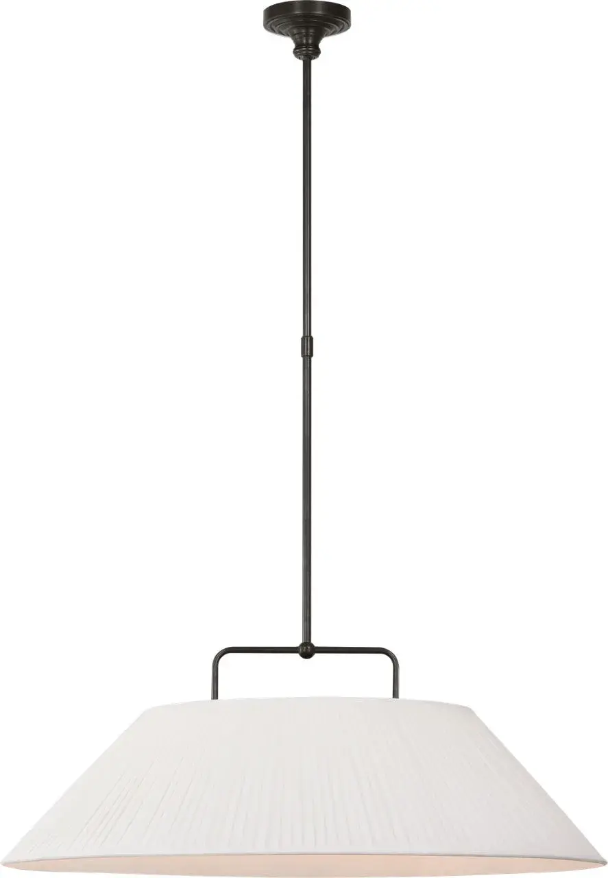 Serrato 33" Hanging Shade in Bronze with Silk Pleat Shade - Image 2