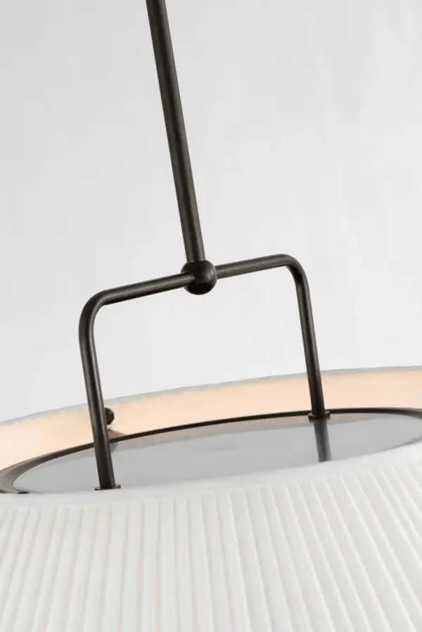 Serrato 33" Hanging Shade in Bronze with Silk Pleat Shade - Image 4