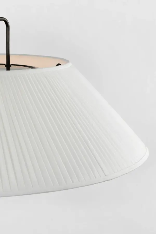 Serrato 33" Hanging Shade in Bronze with Silk Pleat Shade - Image 5