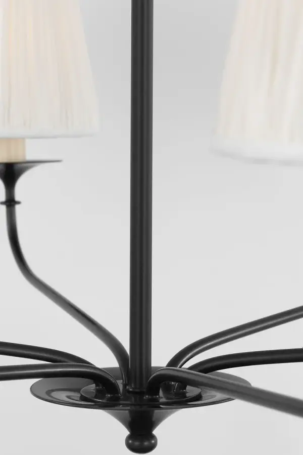 Knox 32" Chandelier in Bronze with Silk Pleated Shades - Image 4