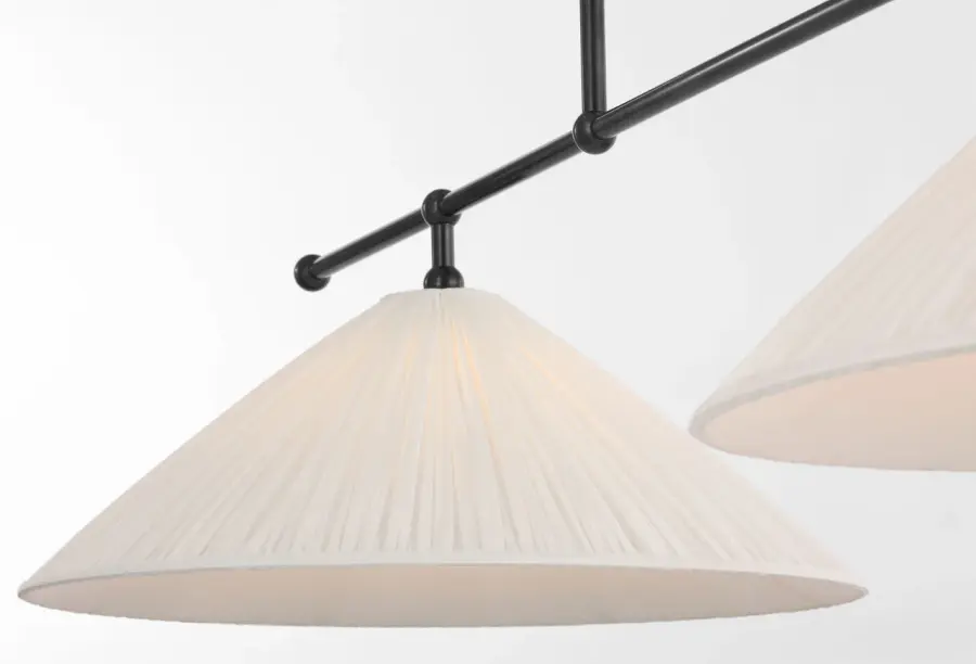 Elegant Linear Chandelier with Timeless Bronze Finish and Pleated Shades - Image 4