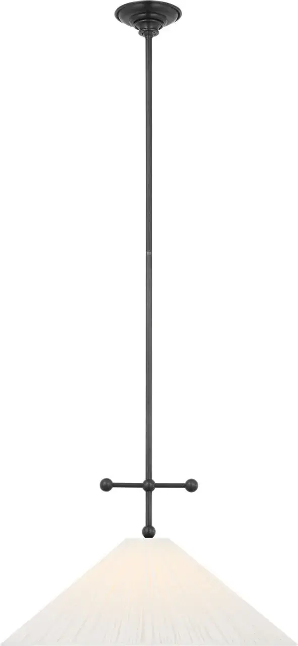 The Soren 20" pendant combines classic bronze metalwork with a refined silk pleated shade, creating warm, diffused lighting perfect for dining and living spaces. Its versatile transitional design bridges traditional and contemporary aesthetics. - alternate view