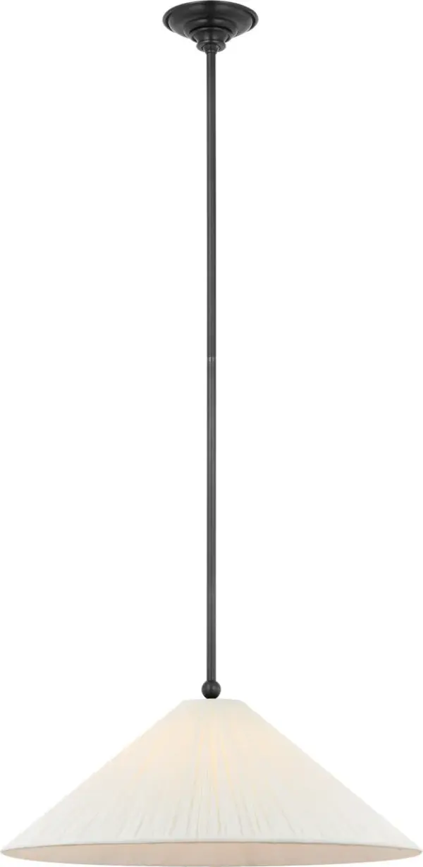 Soren 20" Pendant in Bronze with Silk Pleated Shade - Image 3