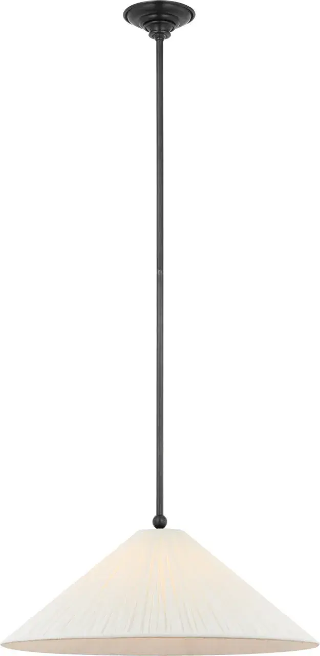 Soren 20" Pendant in Bronze with Silk Pleated Shade - Image 3