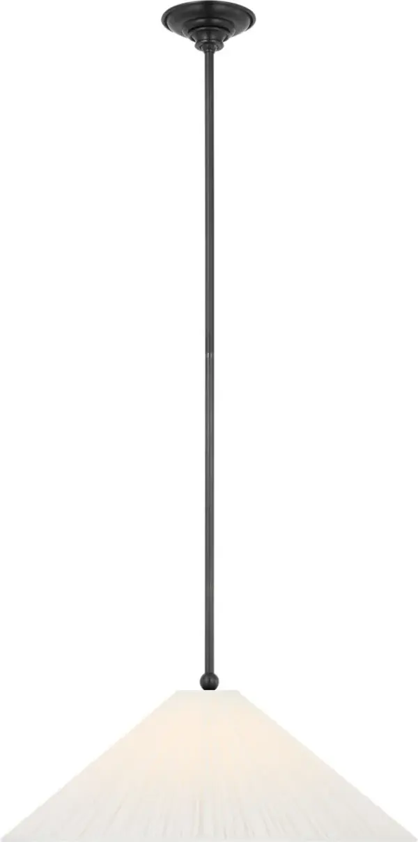 Soren 20" Pendant in Bronze with Silk Pleated Shade - Image 4