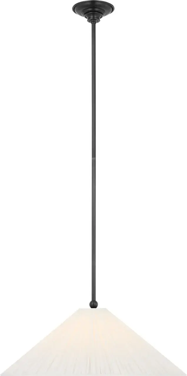 Soren 20" Pendant in Bronze with Silk Pleated Shade - Image 4