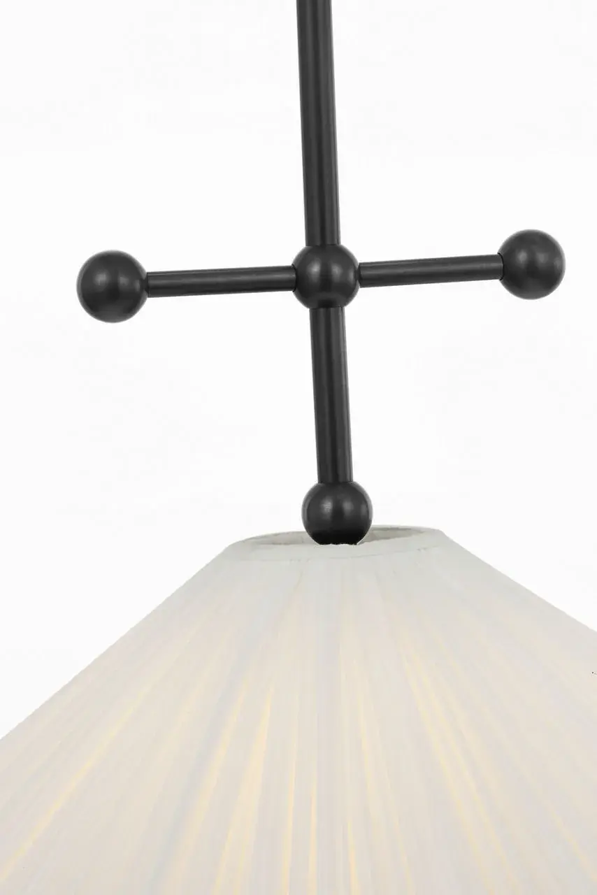 Soren 20" Pendant in Bronze with Silk Pleated Shade - Image 5