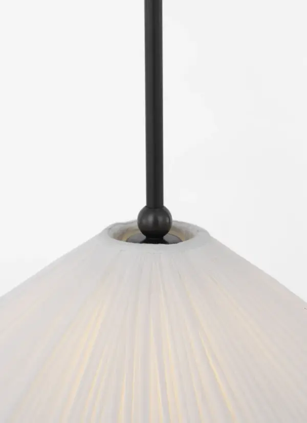 Soren 20" Pendant in Bronze with Silk Pleated Shade - Image 6