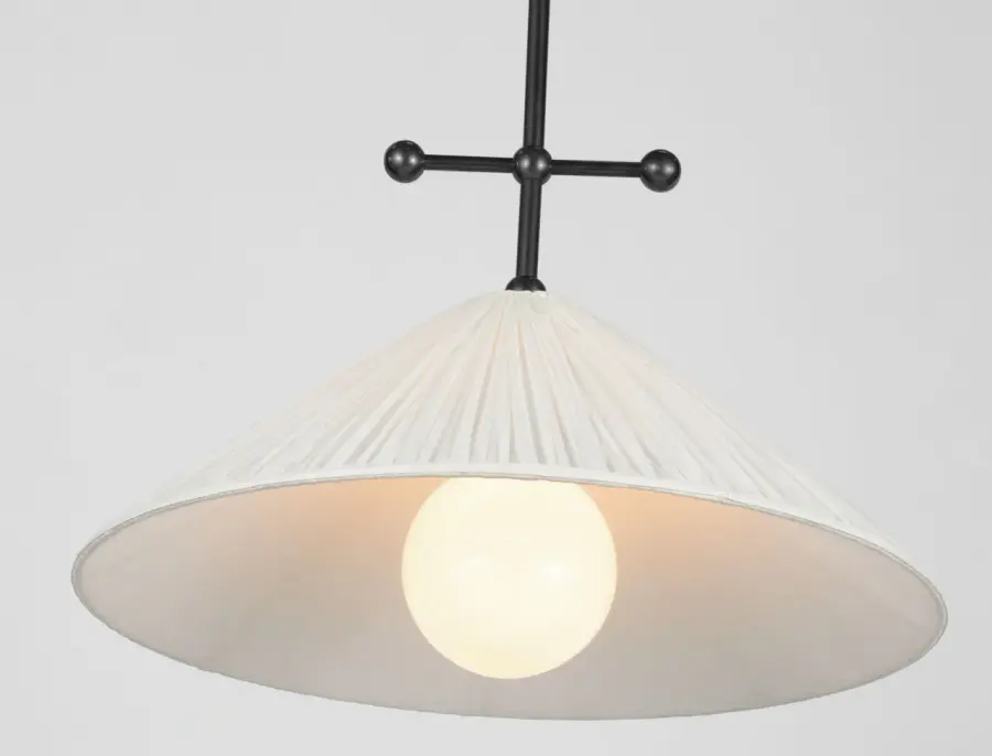 Soren 20" Pendant in Bronze with Silk Pleated Shade - Image 8