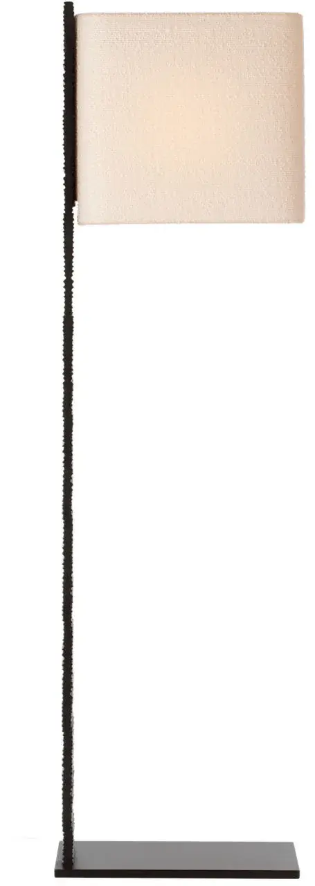 Fumar 55" Statement Floor Lamp in Ridged Carbon with Bouclé Shade - Image 3