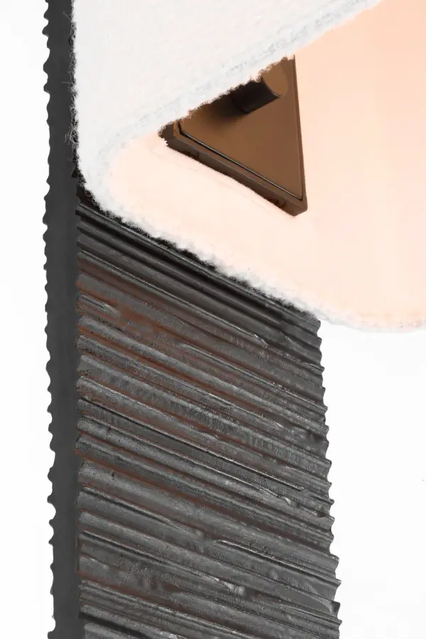 Fumar 55" Statement Floor Lamp in Ridged Carbon with Bouclé Shade - Image 6