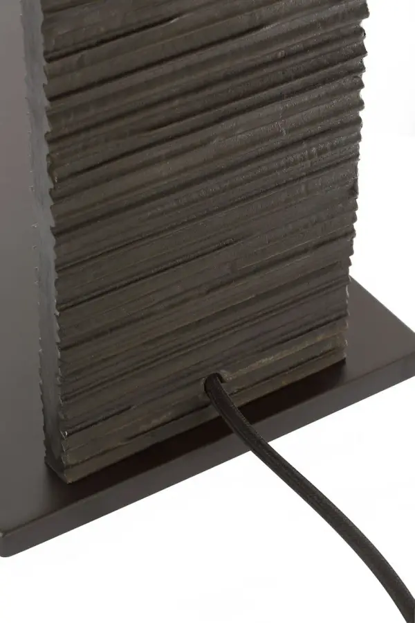 Fumar 55" Statement Floor Lamp in Ridged Carbon with Bouclé Shade - Image 8