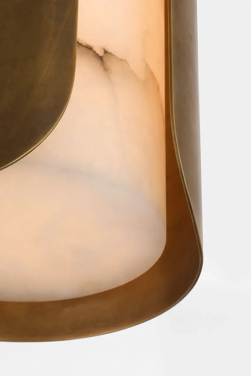 Armise 14" Sconce in Mottled Brass with Alabaster - Image 5