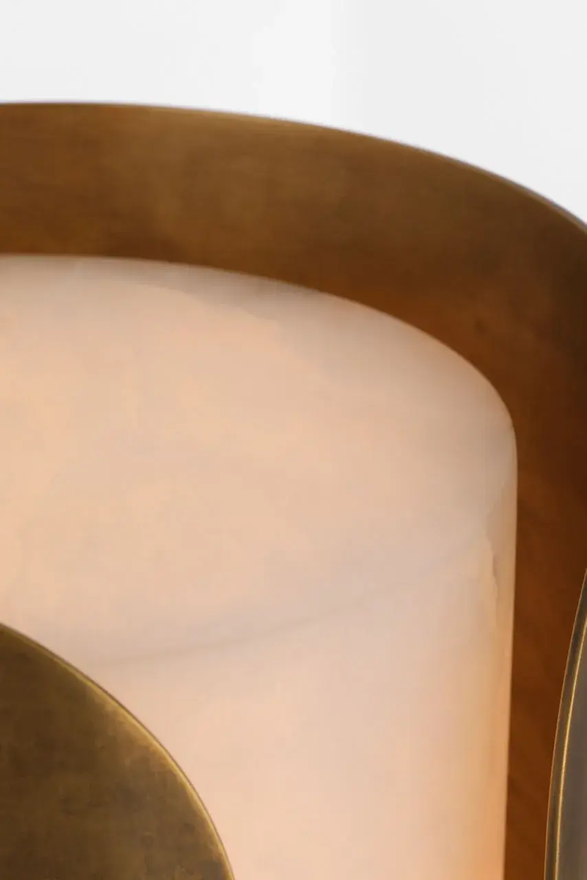 Armise 14" Sconce in Mottled Brass with Alabaster - Image 6