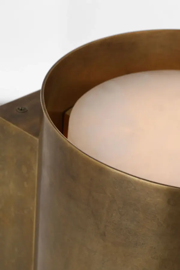Armise 14" Sconce in Mottled Brass with Alabaster - Image 7