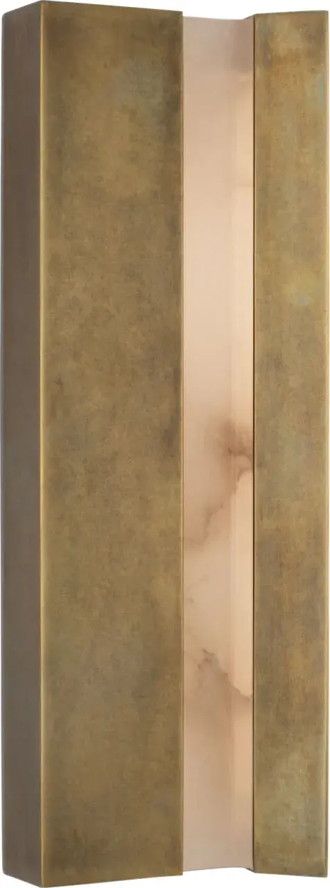 Austera 20" Sconce in Mottled Brass with Alabaster - Image 1