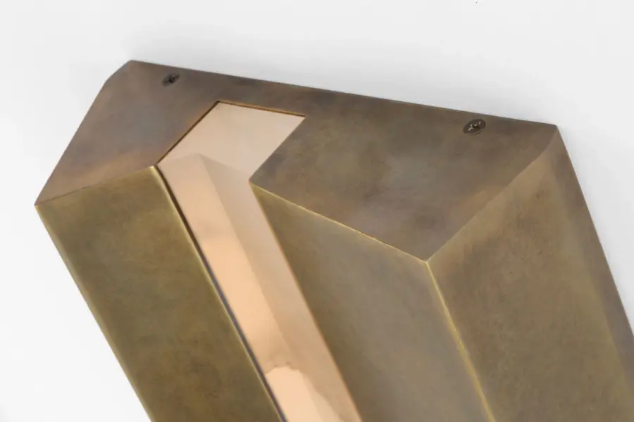 Austera 20" Sconce in Mottled Brass with Alabaster - Image 4