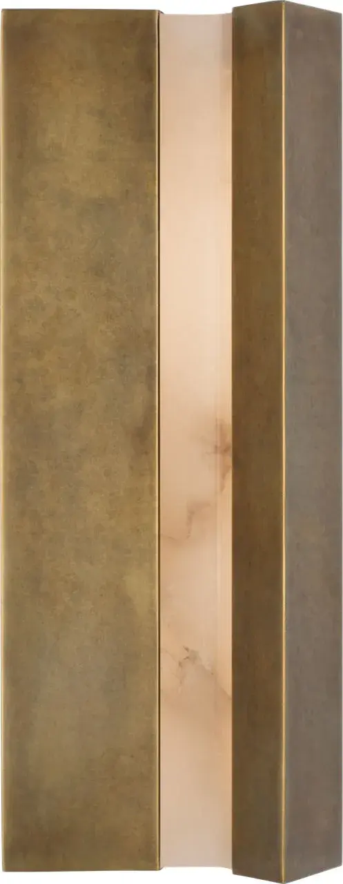 Austera 20" Sconce in Mottled Brass with Alabaster - Image 5