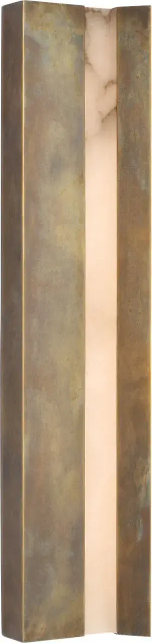 Austera 32" Sconce in Mottled Brass with Alabaster - Image 3