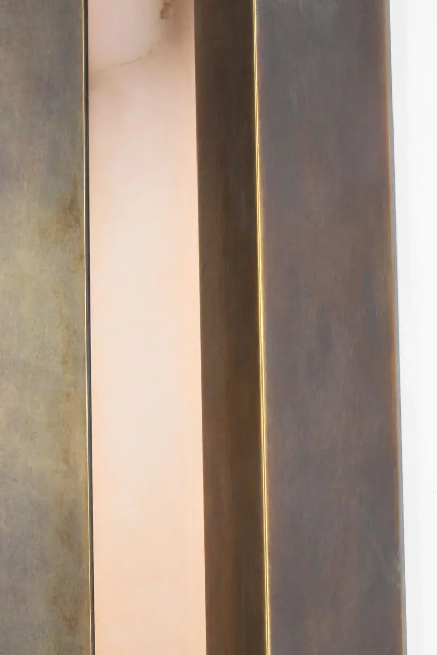 Austera 32" Sconce in Mottled Brass with Alabaster - Image 7