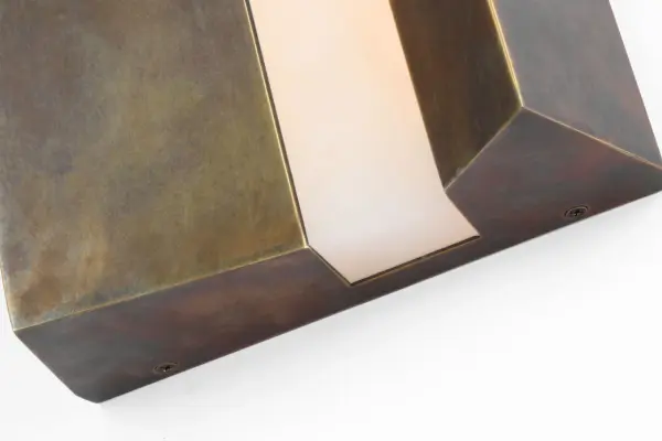 Austera 32" Sconce in Mottled Brass with Alabaster - Image 8