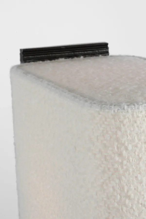 Fumar 34" Statement Table Lamp in Ridged Carbon with Bouclé Shade - Image 10